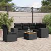Vidaxl 6-Cz. Garden Furniture Set With Cushions, Black Poly Rattan