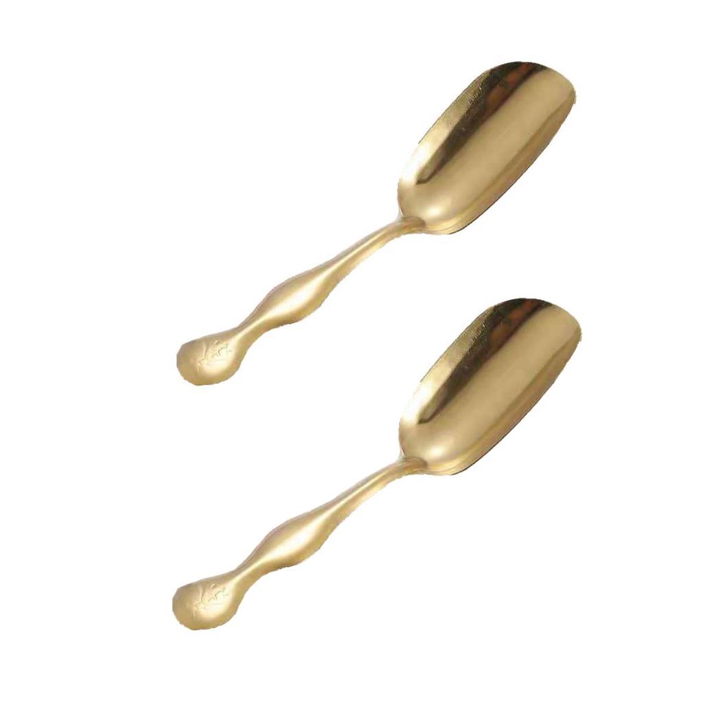 2pcs Stainless Steel Tea Spoons for Teabags Loose Tea Spoon Scoop Tableware Tea Bags Coffee Spoon Iron Shovel Ice Cream Spoon