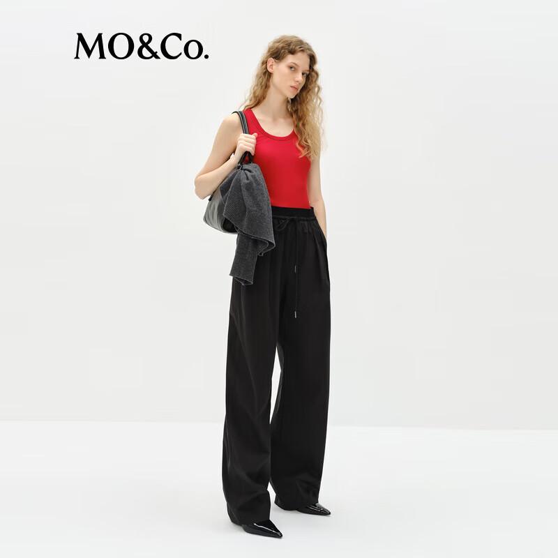 MO&Co. Débardeur sans coutures en mélange de soie à col en U