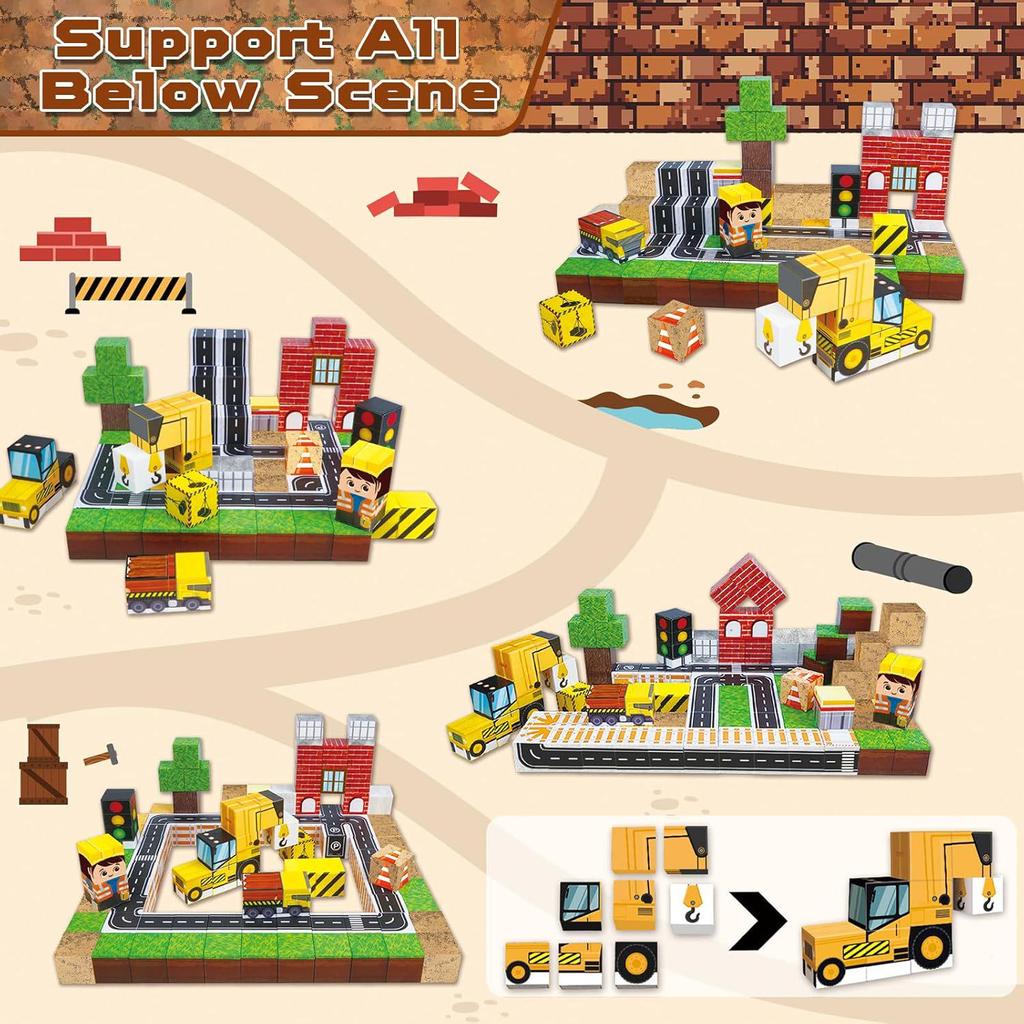 Cross MC Minecraft Magnetic Cube Puzzle: Educational Magnetic Blocks for Kids