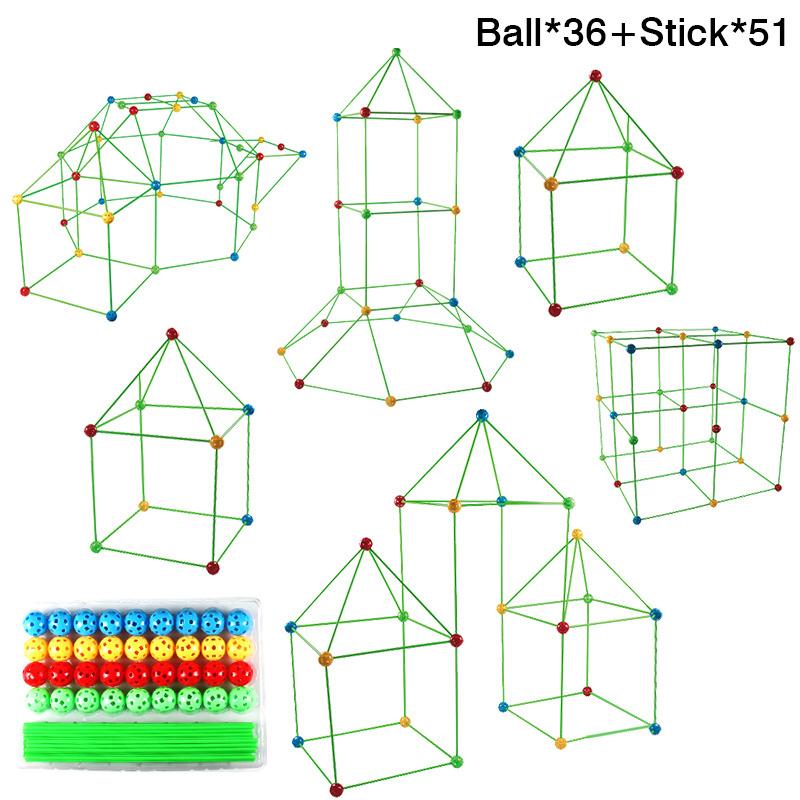 New Creative Fort Building Blocks Indoor Tent Brick Kit Children's Diy Ball Games Educational Toys For Children