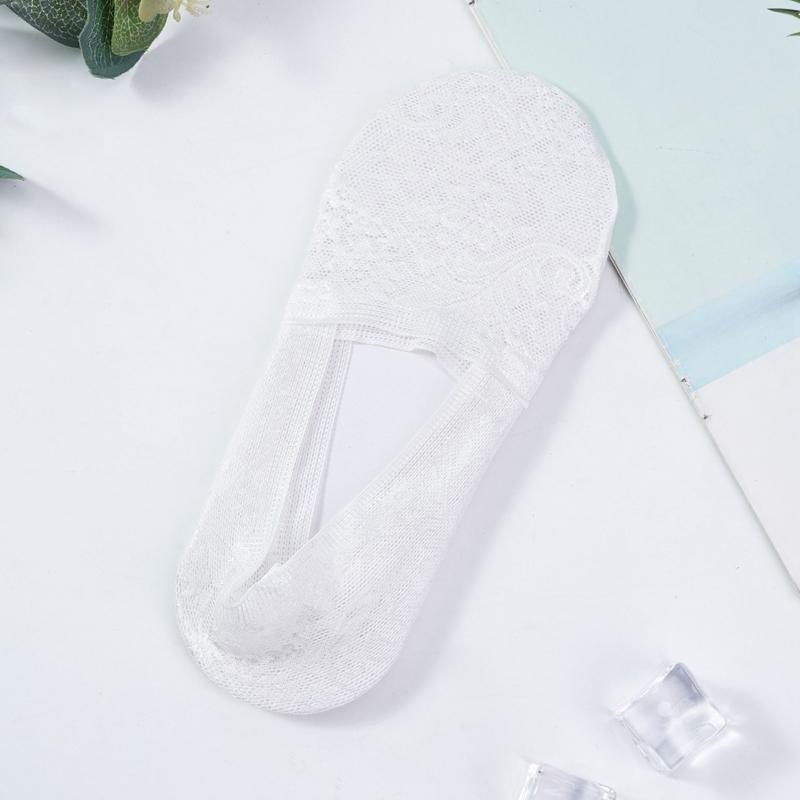 

Женские летние тонкие носки-лодочки, кружевные жаккардовые невидимые носки-лодочки, силиконовые, нескользящие, с пяткой, не спадающей, с хлопковой подошвой, впитывающие пот короткие носки one size белый