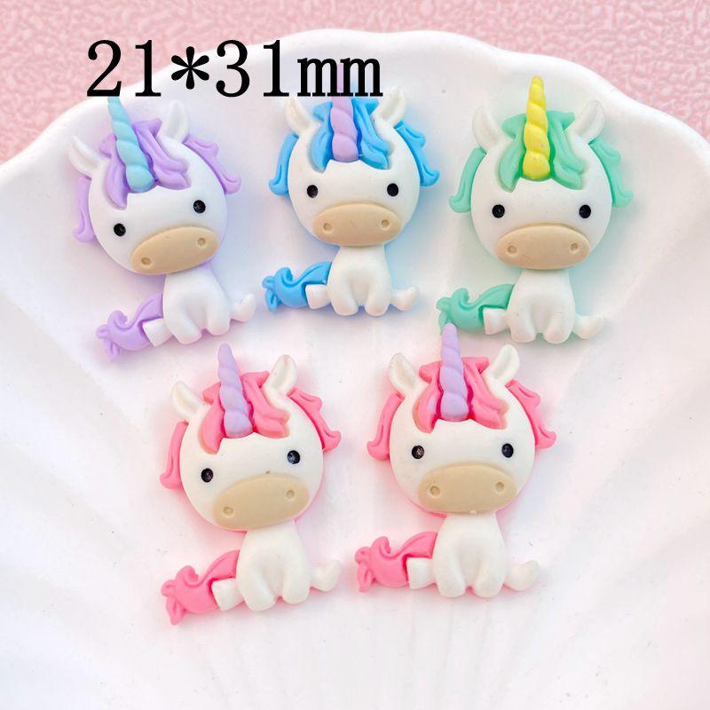 10Pcs New Cute Cartoon Unicorn Series Flat Back Resin Cabochons Scrapbooking DIY Jewelry Craft Decoration Accessorie