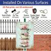 2D Flat, 1pc Vintage Tea Party Metal Wall Art Sign - 8x12 Inch Aluminum Floral Teacups & Roses Design, Rustic Distressed Edges, Pre-Drilled Holes for