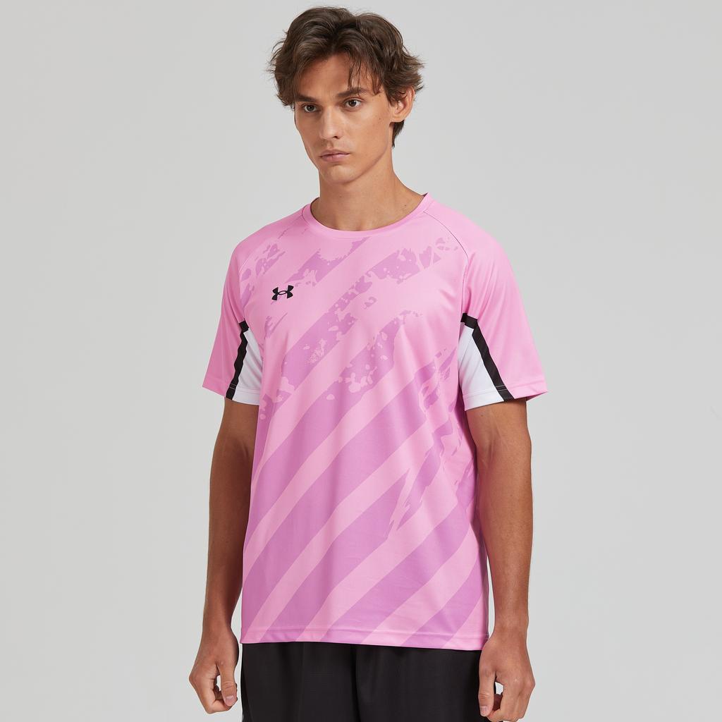 Under Armour Minimalistisches Logo-Print T-Shirt für den täglichen Gebrauch, Sport, Laufen, Fitness, Radfahren, Unisex-Oberteile, Rosa 24500504-638