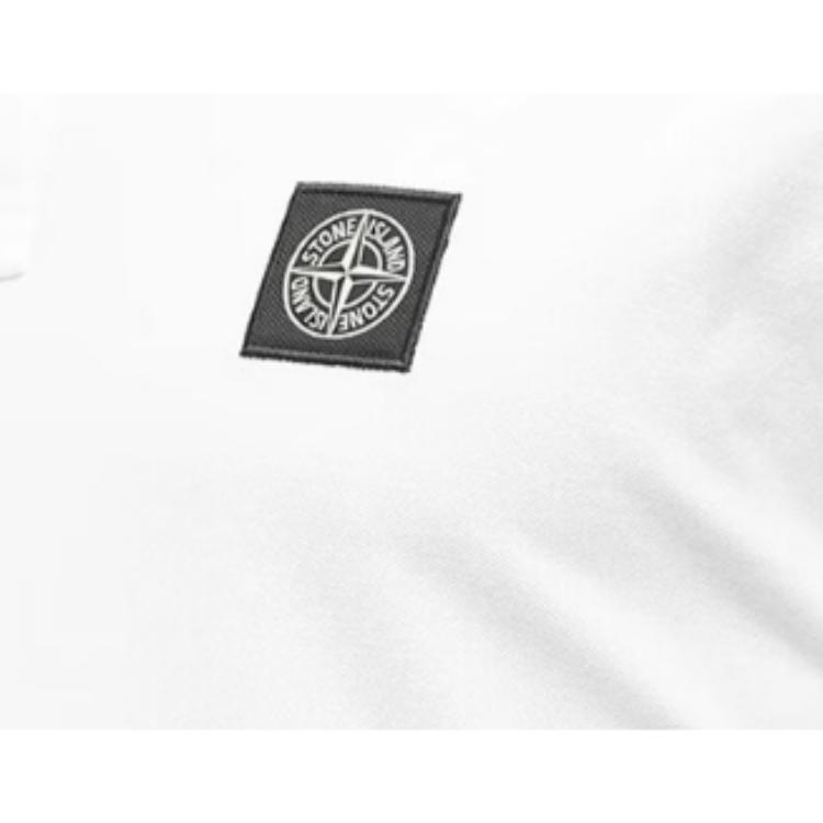 Stone Island Ss23 Striped Trim Polo Shirt Men tops White 10152SC18-A1001