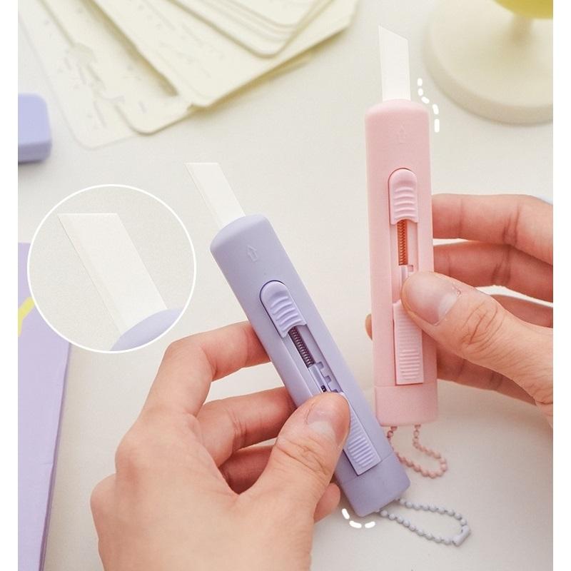 1pcs Morandi Color Utility Knife Portable Size Ceramic Blade Safe Cutter Wrapping Tools Office School Household