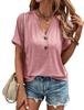 Spring Summer Fashion Women Tops European American Style Solid Colors Short Sleeves Twist Button