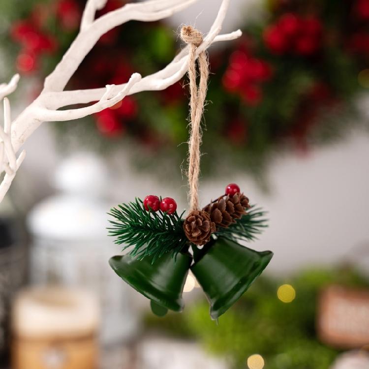 4 Pcs Christmas Ornament Bells Christmas Bells Metal Decorative Bells for Holiday Wedding Party Decoration