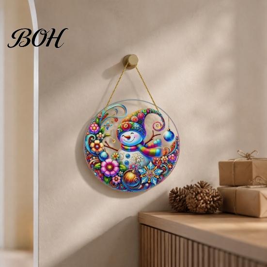 Seasonal Home Hanging Ornaments Christmas Tree Ornaments, Acrylic Festive Pendants with Lanyard for Decor Holiday Party Decoration, Indoor Scene