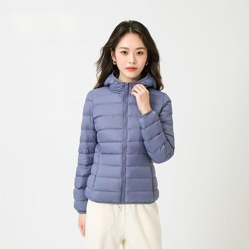 Light down jacket women's hooded new autumn and winter casual small white duck down warm and cold coat