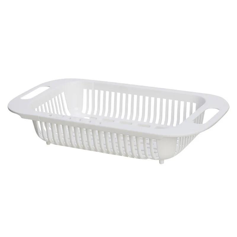 Drain Basket Bowl Rack Kitchen Fruit Basin Storage Sink Retractable