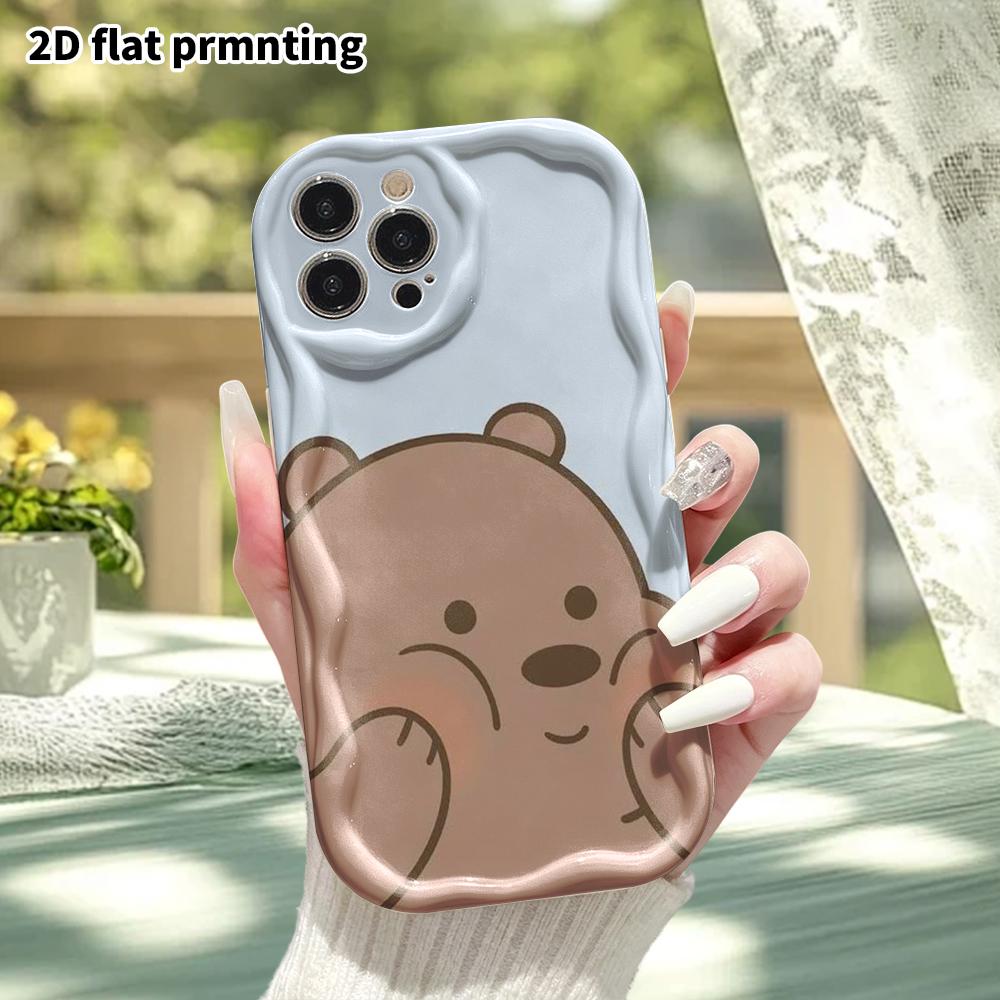 Phone Case: 2D Flat Design Suitable for iPhone 18 17 16 15 14 13 Pro Protective Case, Face-covering Little Bear, Perfect Holiday Gift for Christmas an