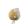 Two-color Gold Leaf High-end Women's Accessories Trendy Holiday Gift Brooch