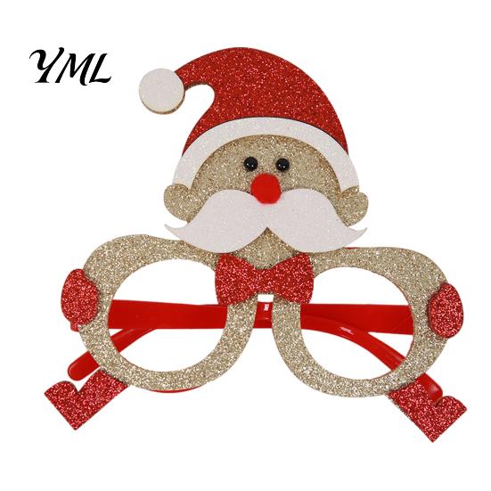 Fun Holiday Accessories for Kids Christmas Glasses, Glitter Party Glasses Frames, Novelty Elf Snowman Santa Claus Elk Frames Reindeer Eyeglasses