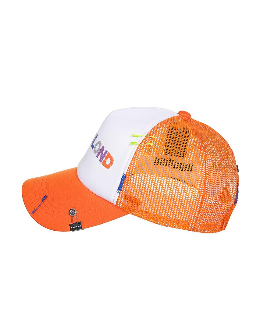 BLACKBLOND Vividi Uncover Colors Logo Trucker Mesh Cap (Orange)