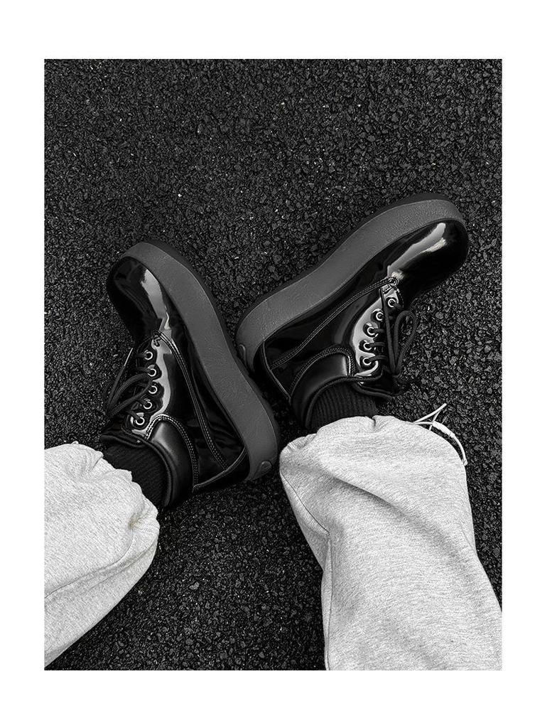 Big Yellow High Top Boots - Cute, Ugly-Cute, Thick Sole, All-Match Men's Footwear, Spring 2025 Edition.