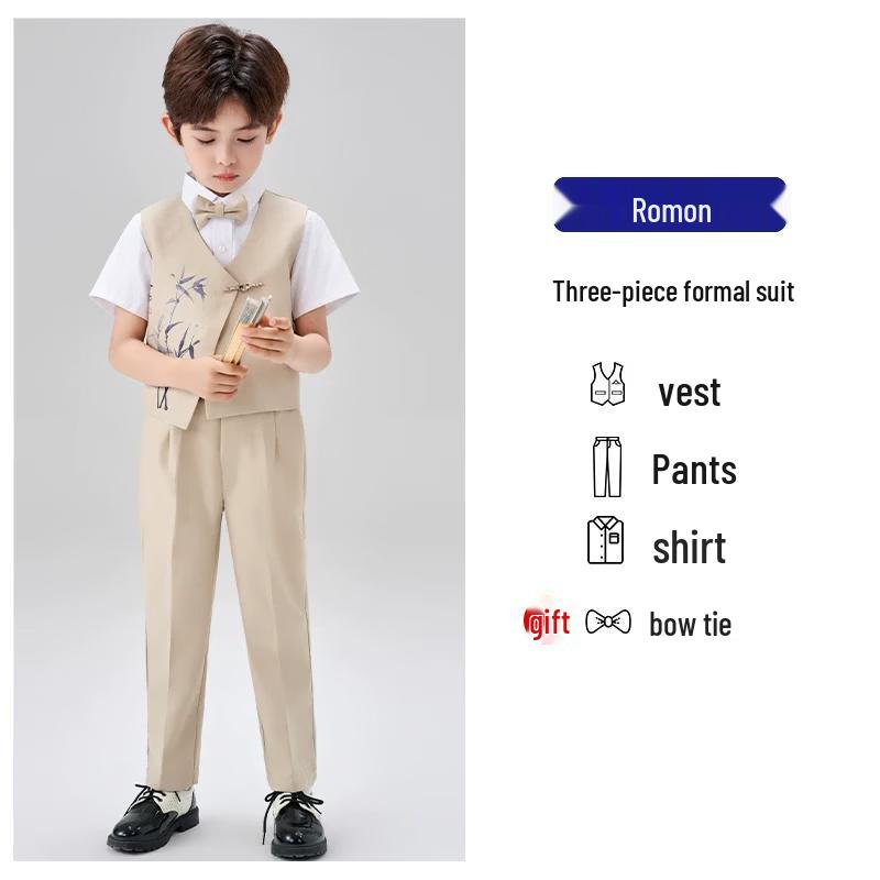 Boys' British Style Formal Vest Suit Set