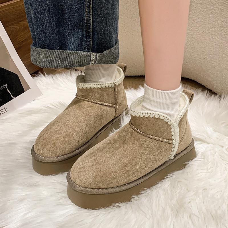 

Women s Large Size Soft Sole Winter Warm Cold Resistant Anti-slip Fur Snow Boots Padded Lined Ankle Boots Non-slip Hiking Sports Cotton Boots 35 хаки