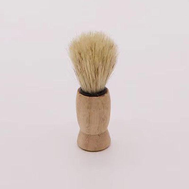 Escova de barbear e barba de madeira masculina para espuma e limpeza de pelos