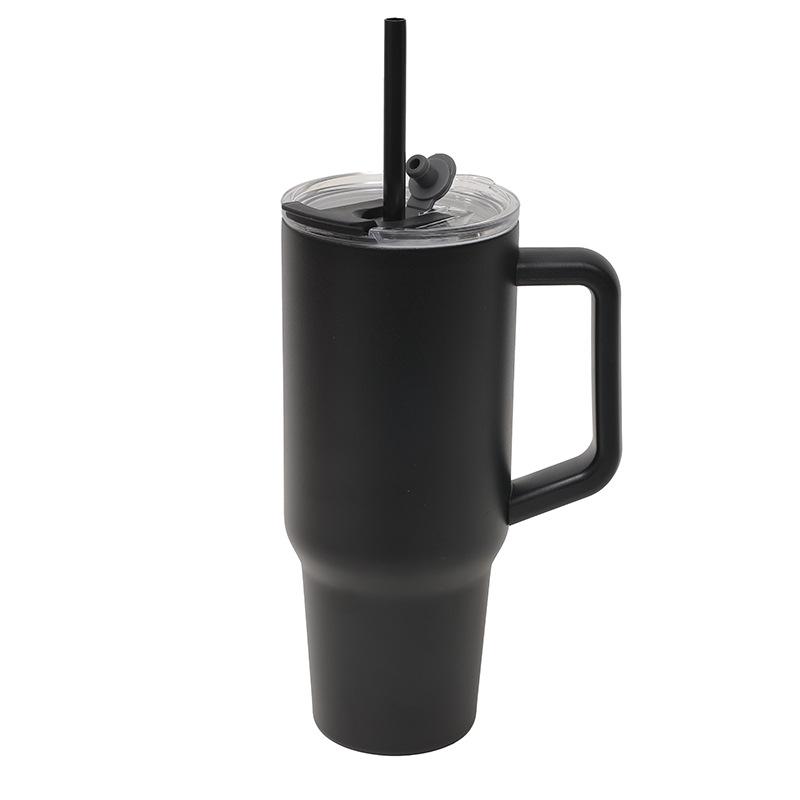 New Stainless Steel Handle Car Cup Double Drink Large Capacity High Value Convenient Thermos Cup