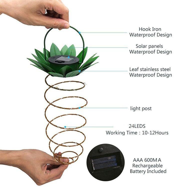 Solar Pineapple Lamp: Outdoor LED Copper Wire String Lights for Courtyard Decoration