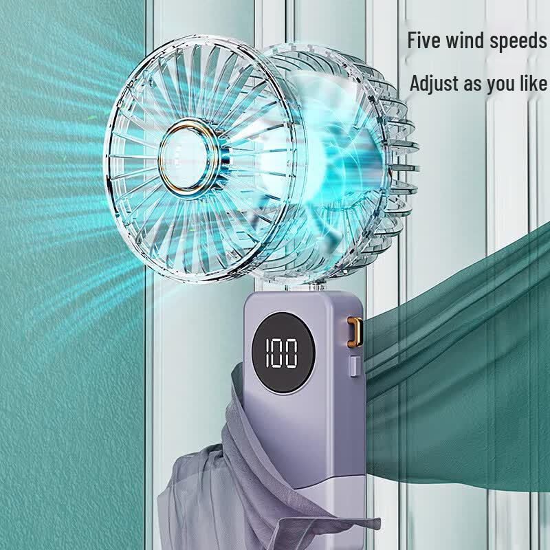Smart Digital Handheld Foldable Mini Fan CN plug (adapter included)