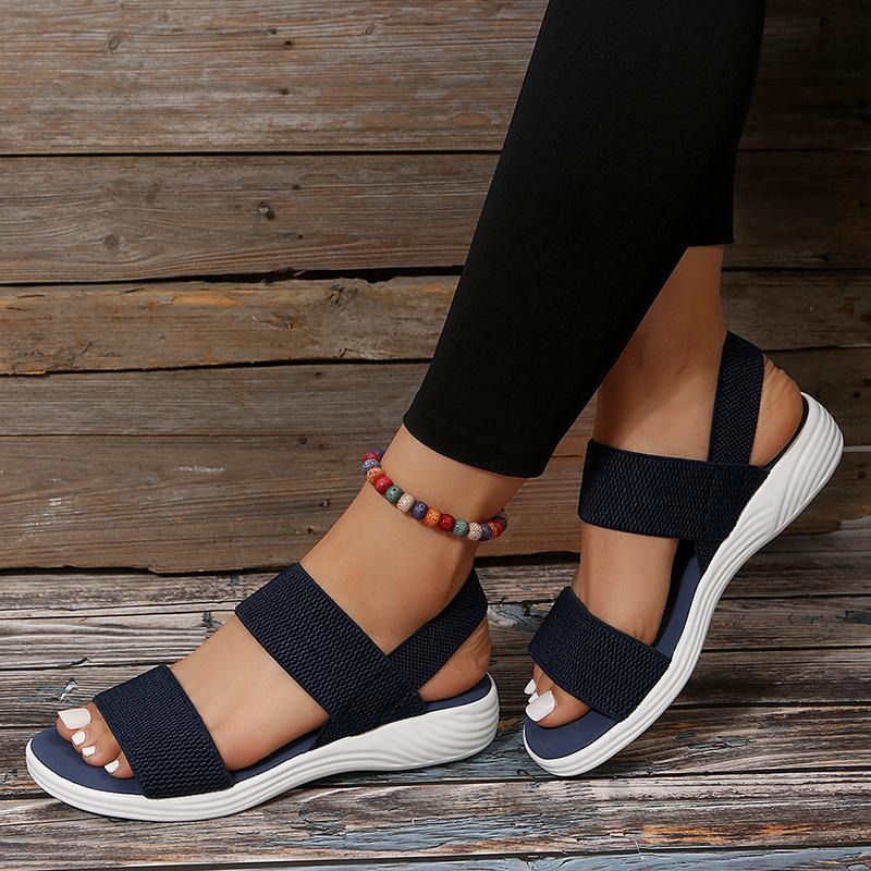 Lucyever Elastic Knitted Platform Sandals Women Summer Slip On Wedge Sandles Woman Lightweight Non Slip Sandalias Mujer 2024