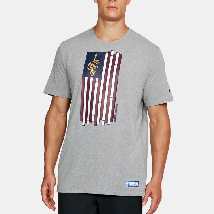 Under Armour Basketball Graphic Crew Neck Short Sleeve T-Shirt Men Tops Gray 1304482-335