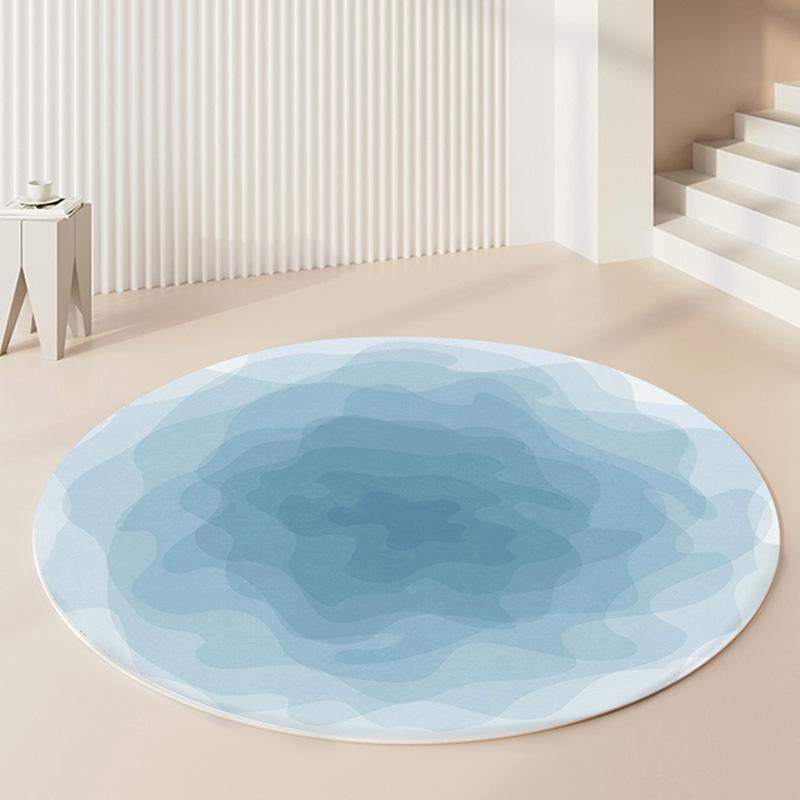Leicht luxuriöse Teppiche für das Wohnzimmer, flauschige, weiche Teppiche für die Lounge, dicker, farbverlaufender runder Teppich, nordischer Stil, Schlafzimmerdekoration, rutschfeste Matte