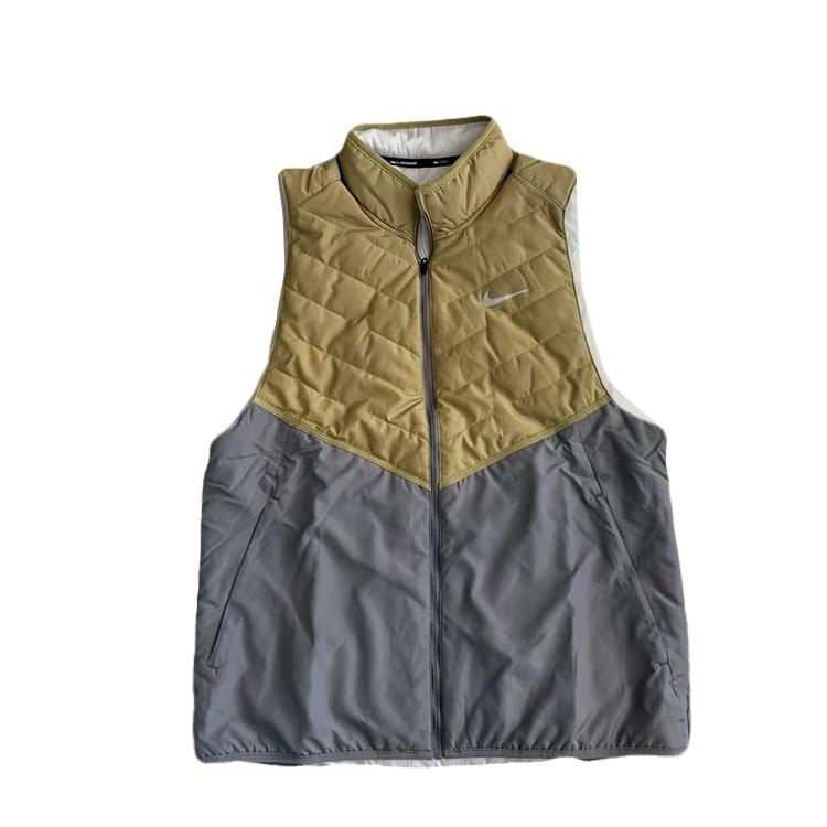 Nike Therma FIT Vests Men s Brown/Gray Stand Collar Moderate Other DD5648-379 XL