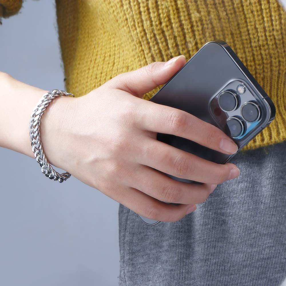 Steel Silver Color Hand Chain Accessories Heavy Chain Bracelets Punk Jewelry Men's Bracelets