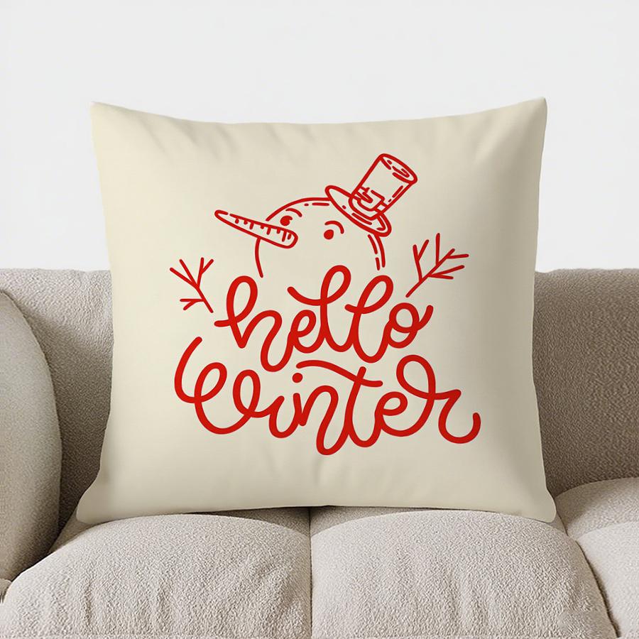 Home Decor Santa Claus Plaid With Holly Pillow Cover Pattern Cushion Cover Suitable For Sofa Bedroom Car Pillow Cover