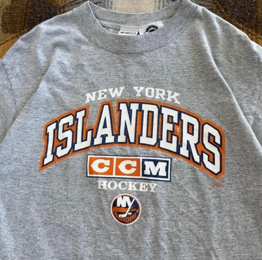 90s New York Islanders NHL hockey team grey  unisex tee S-5XL Unisex T-Shirt XXXXL