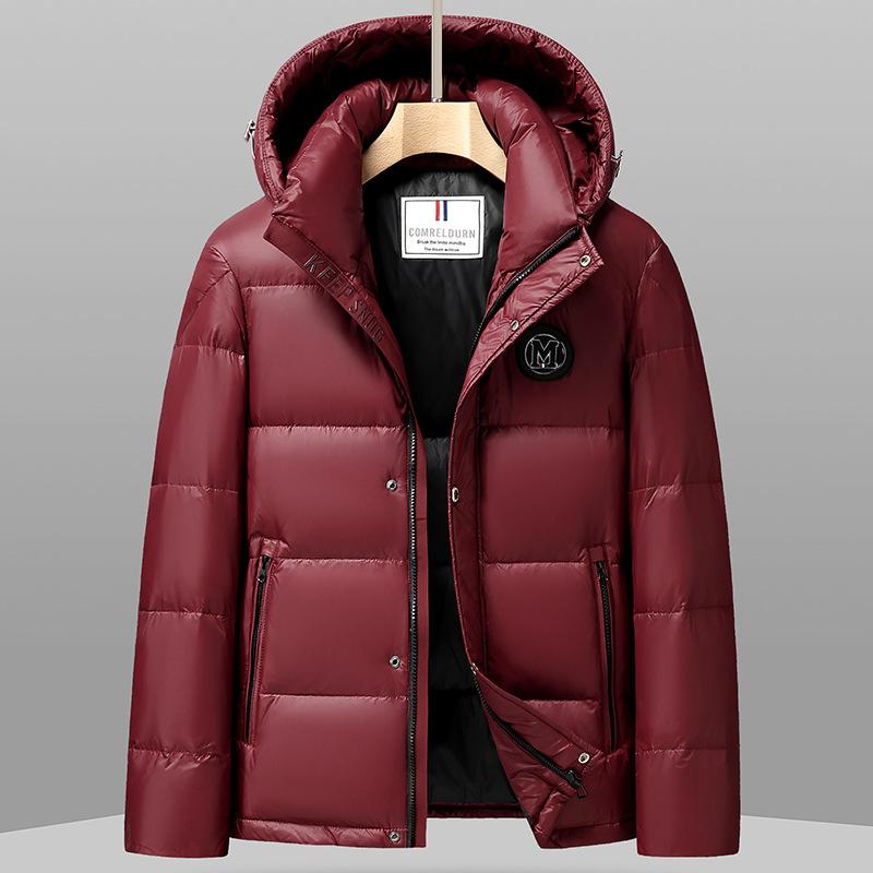 Autumn and Winter Hooded Duck Down Casual Warm Middle-aged and Young People Glossy Thickened Down Trendy Jacket