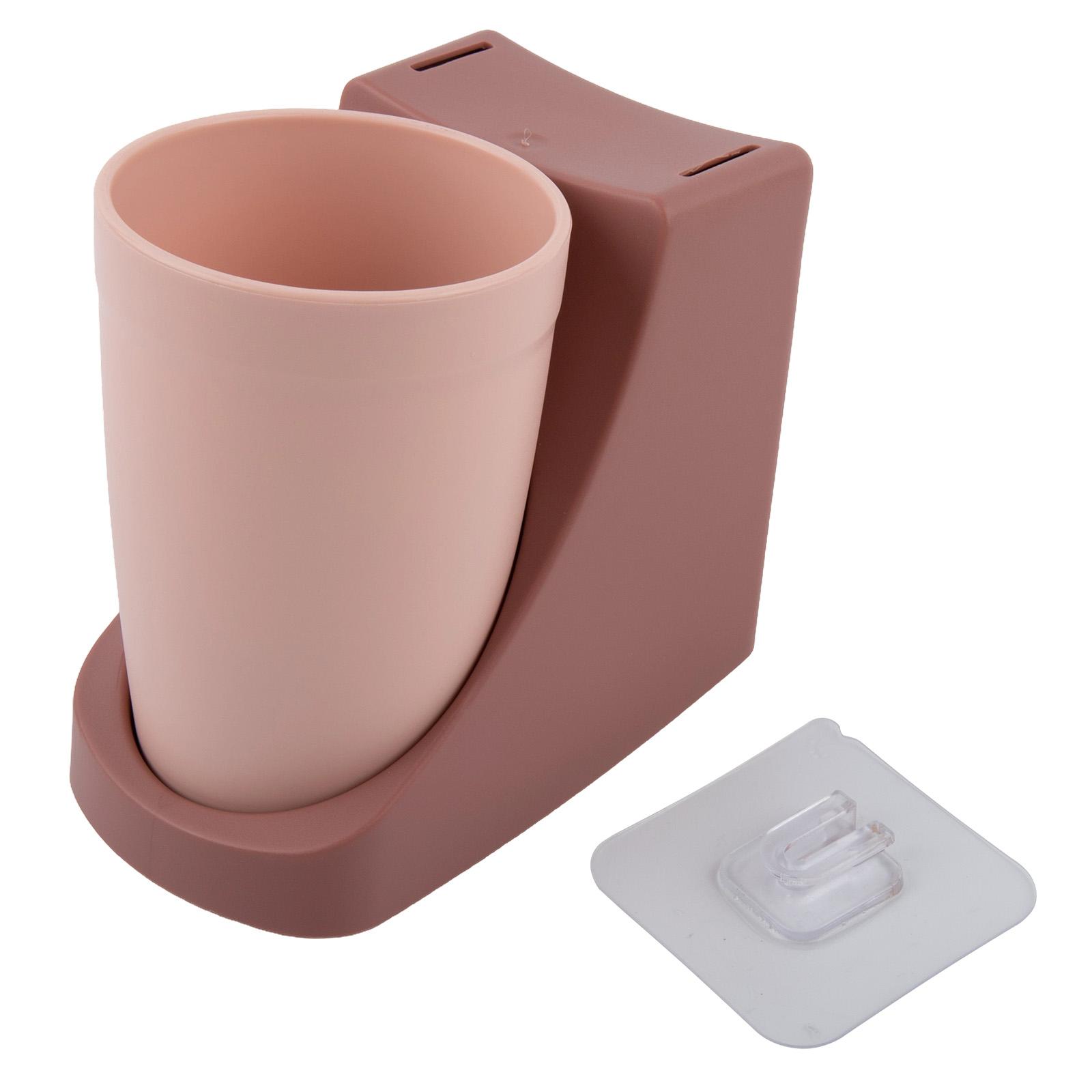Daily Use Bathroom Organization Yellow Toothbrush Holder No Drill Wall Mounted Holder Toothbrush Safe For Family розовый