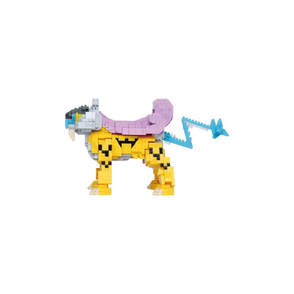 Kawada Nano Block Pocket Monster Raikou Deluxe Edition Building Set 7x28x21cm for Ages 12 and Up