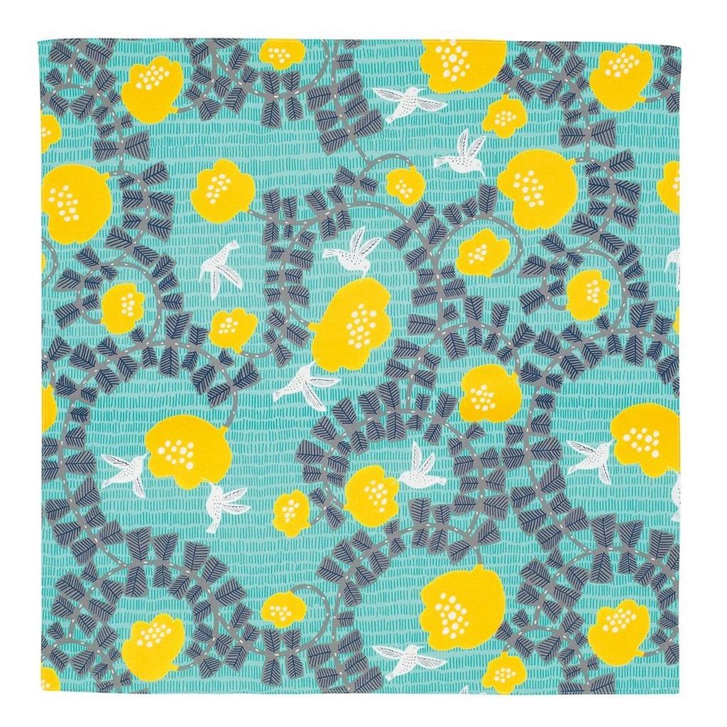 Musubi Furoshiki 70cm Kata Kohare Hummingbird Green Made Japan