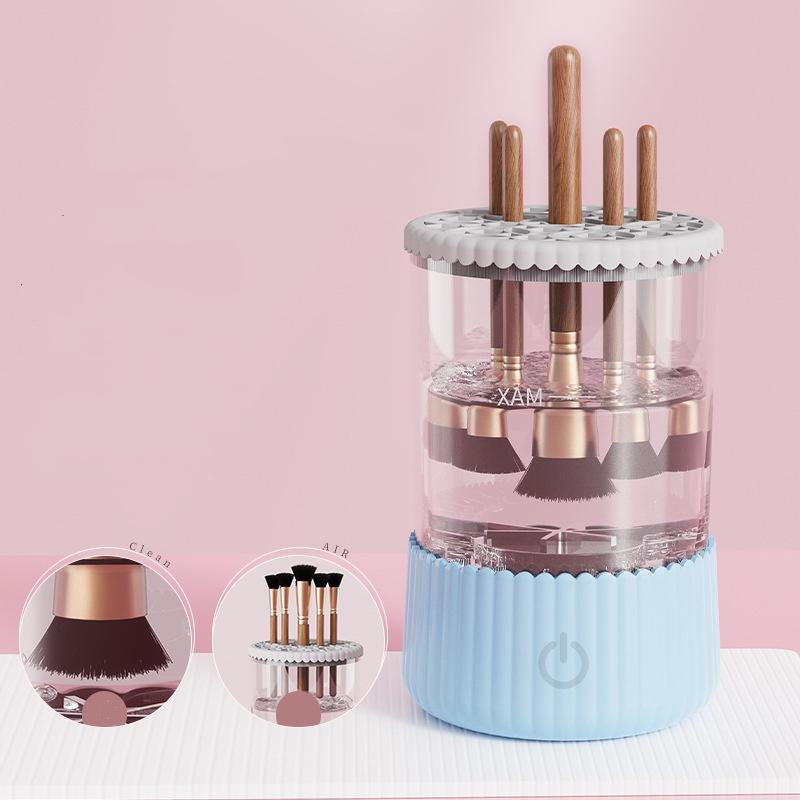 Electric Makeup Brush Cleaner & Dryer – Automatic Spin Washer with Drying Stand for Foundation, Eyeshadow & Blush Brushes, USB Powered