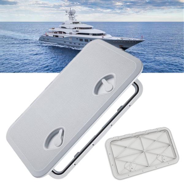 White Plastic Watertight Marine Boat Caravan Deck Compartment Access Hatch Plate White Inspection Yacht Cover RV Ship Part 23.86x13.90""