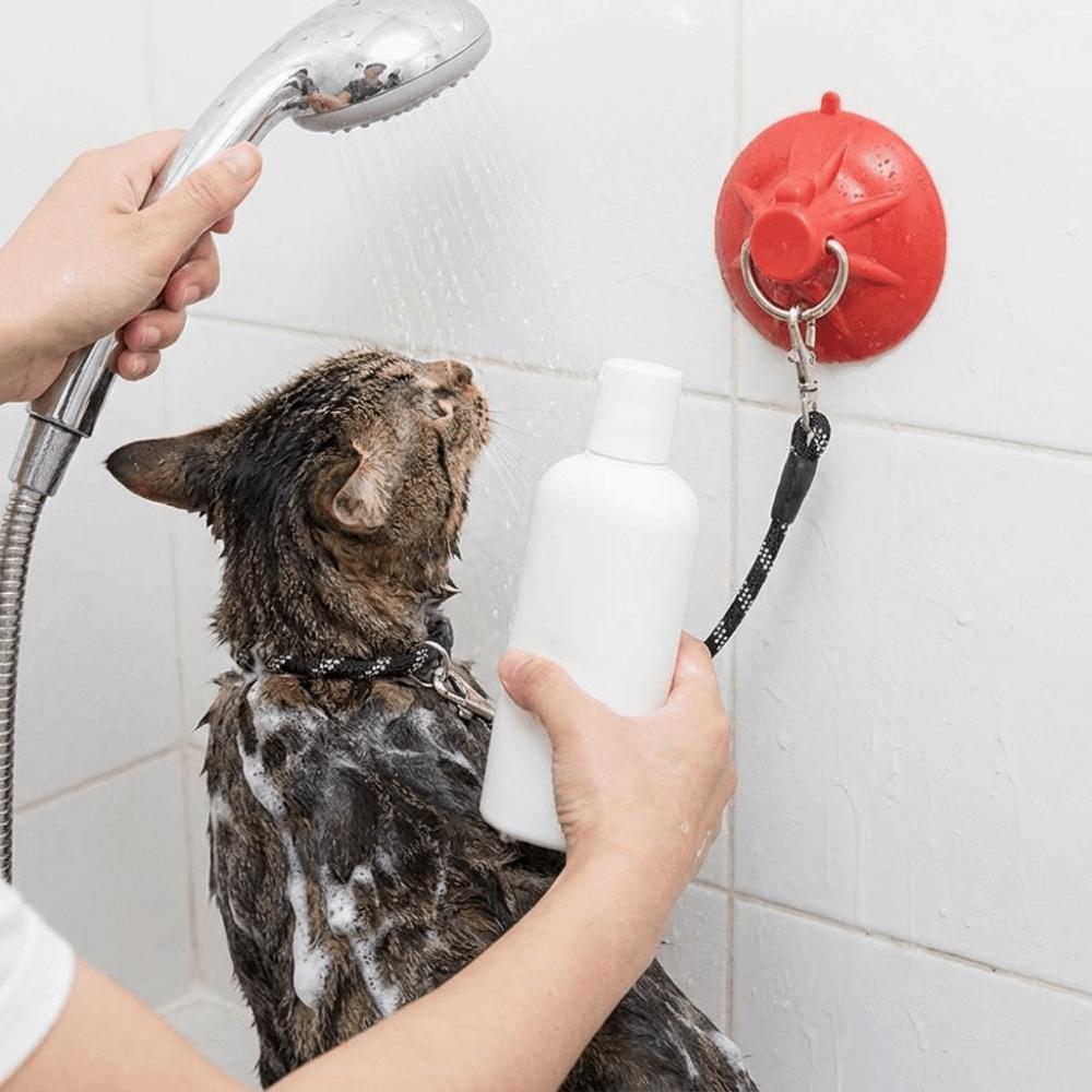 Anti Movement Dog Bathing Tether Suction Cup Pet Shower Fixed Collar  Pet Bath Accessories