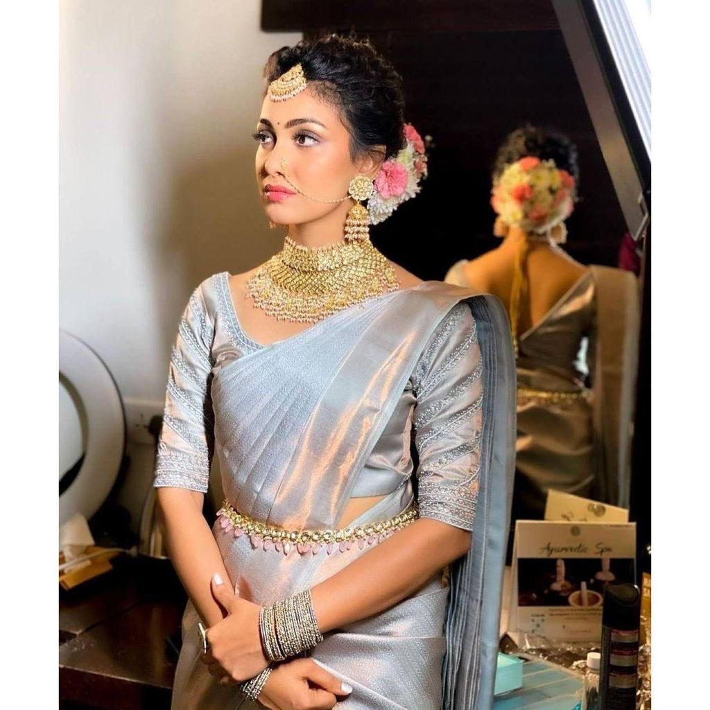 Stylish Wedding Sarre for Women ,Blouse (Need To Be Stitched As Per Size And Fit)