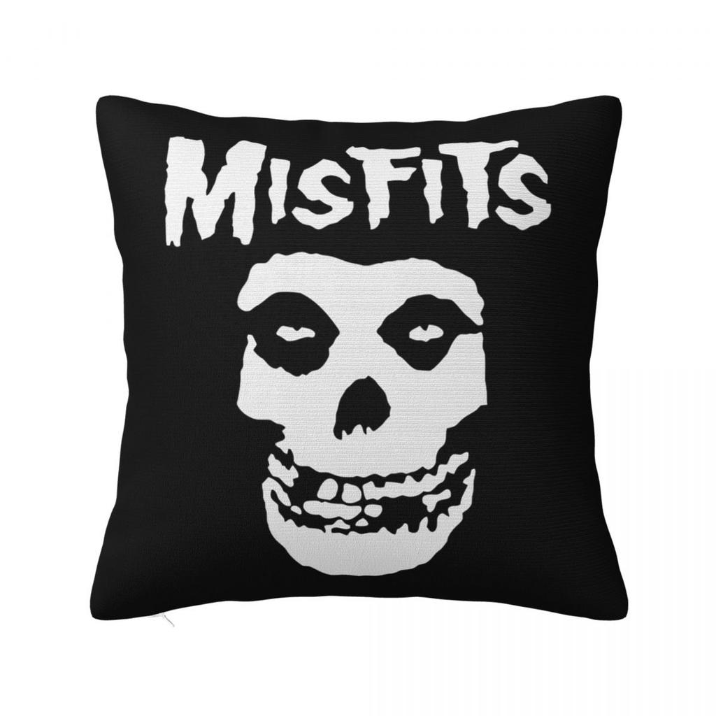 Bat Skull Misfits Skull Mesh Square Pillowcase Cushion Cover Comfort Pillow Case Throw Pillow Cover for Home Bedroom Car