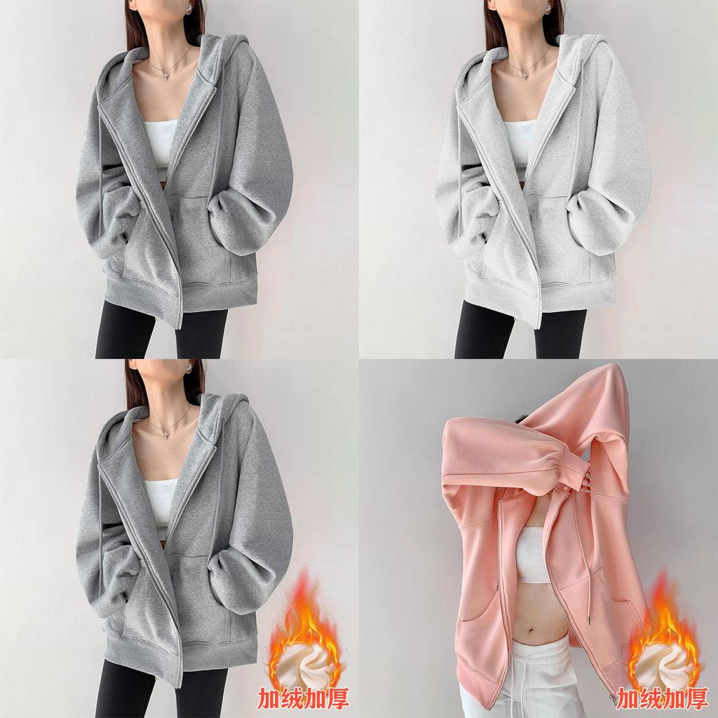 Womens Cozy Hoodie Cardigan With Pockets For Autumn Casual Wear