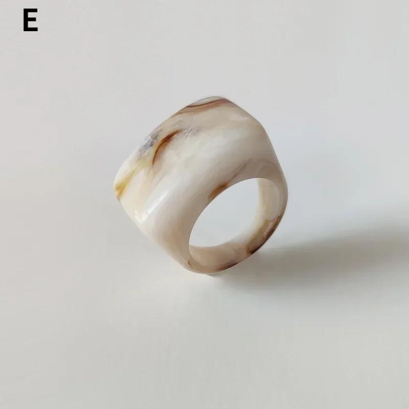 Anillos de Resina Acrílica Creativos de Moda Vintage Simples Geométricos Cuadrados para Mujeres Hombres Joyería