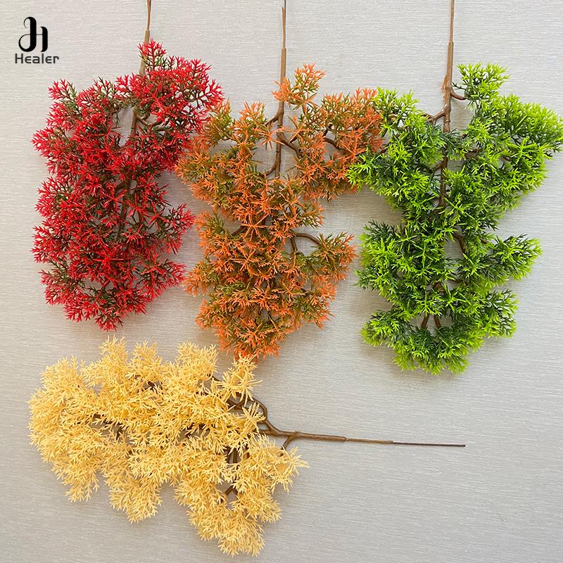 Hot Sale 1Pc Plastic Fake Artificial Pine Cypress Plant Bonsai Desktop Garden Plastic Tree Branch Home Office Decor
