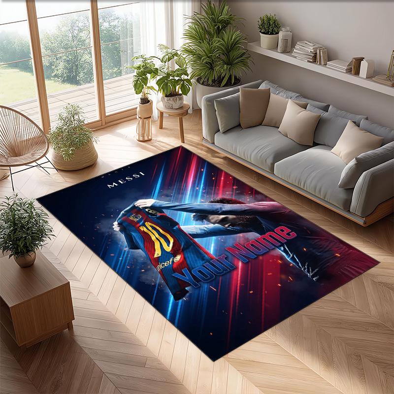 Lionel Messi Aufgedruckter Kristall-Samt Teppich Rutschfester Kristall-Samt Teppich Für Sofa Schlafzimmer Innen Haus Dekoration
