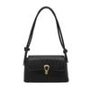 Street Style Trendy Pu Compact Square Shoulder Bag With Shell Shaped Buckle Lock