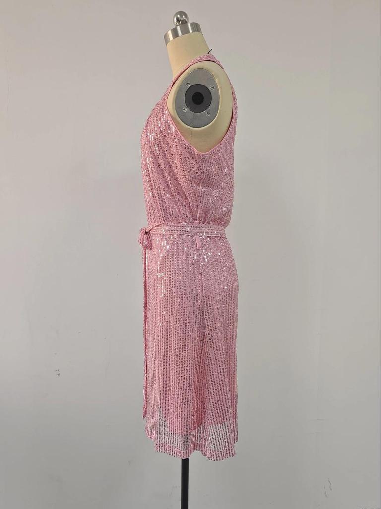 European & American Women's Sequin Halter Party Evening Gown