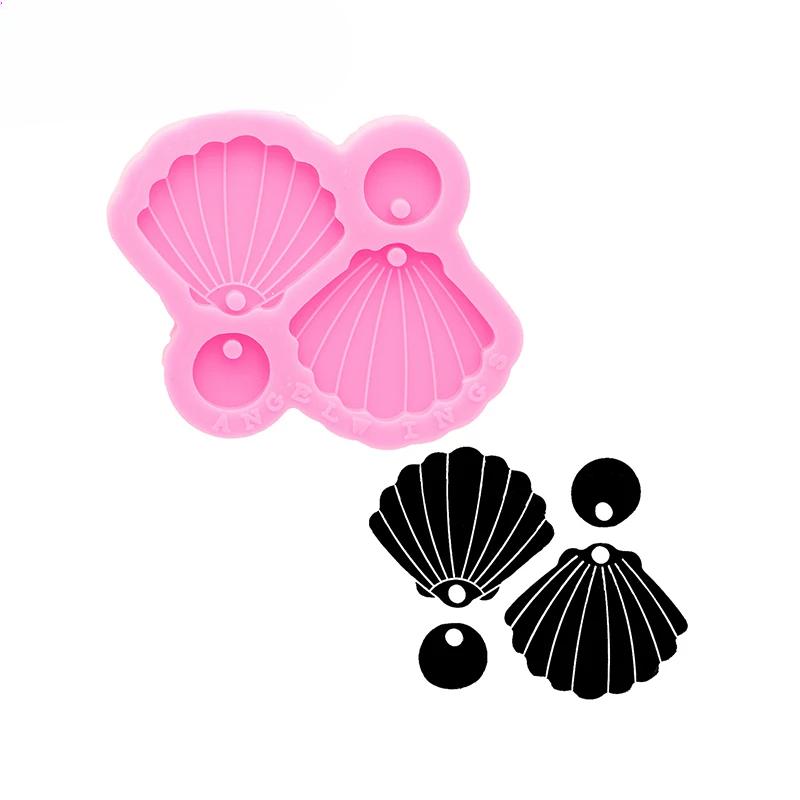 Bright Resin Art diy Earring shell Mould  Resin Silicon Mold keyring  DIY Epoxy Jewellery Making